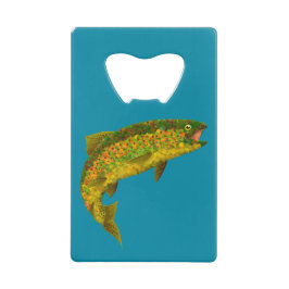 RegnbågsTrout aspen Löv 3 Kreditkort Flasköppnare