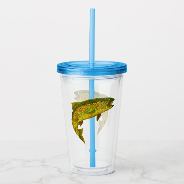 RegnbågsTrout aspen Löv 3 Take Away Mugg (Framsida)