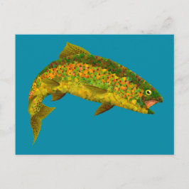 RegnbågsTrout aspen Löv 3 Vykort