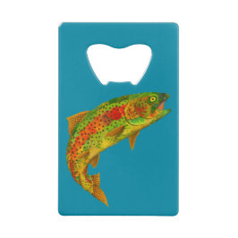 RegnbågsTrout aspen Löv 5 Kreditkort Flasköppnare