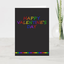 Regnbågstypografi och hjärtsäck Valentine Helgkort