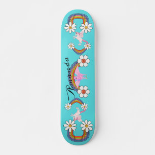 regnbågsunicorn mini skateboard bräda 18,5 cm