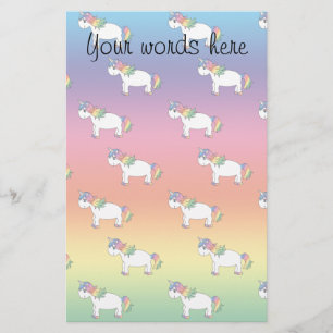 Regnbågsunicornpapper Brevpapper
