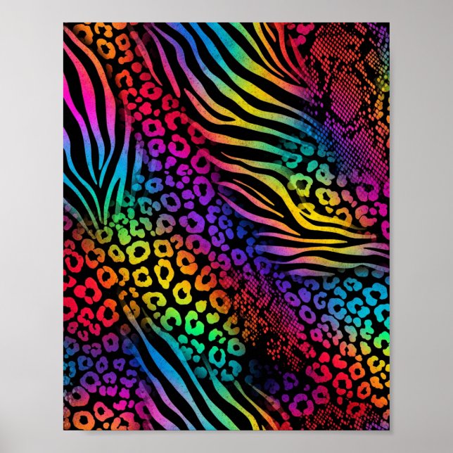 Regnbågsutskrift - fet Mönster Art Poster (Framsidan)