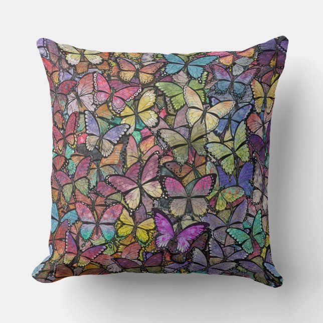 regnbågsvapen, fjäril mönster kudde (Framsida)