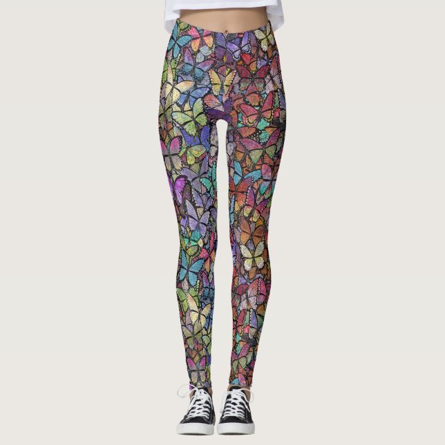 regnbågsvapen, fjäril mönster leggings (Framsida)