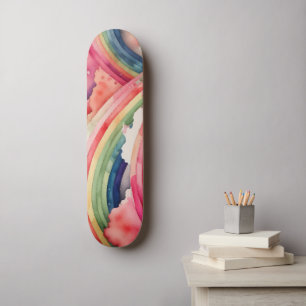 regnbågsvattenfärg mini skateboard bräda 18,5 cm