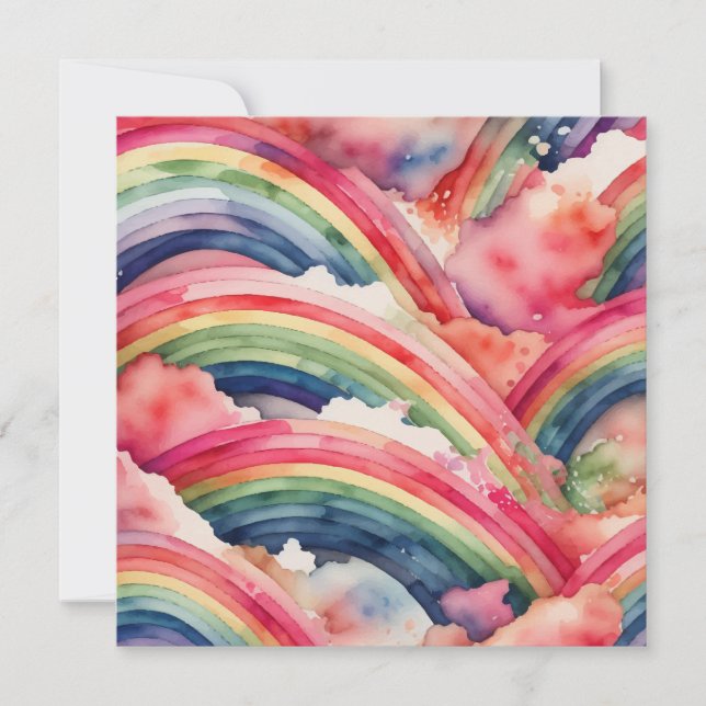 regnbågsvattenfärgkort (Framsida)