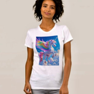 Regnbågsvingad dansande enhörning  t shirt
