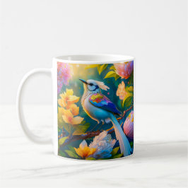 Regnbågsvingad Jay-fantasyfågel Kaffemugg