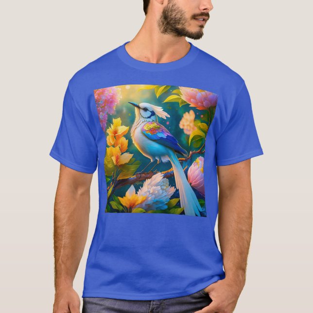 Regnbågsvingad Jay-fantasyfågel T Shirt (Framsida)
