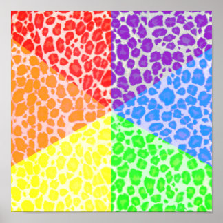 Regnbågsvinklar Leopardmönster Poster