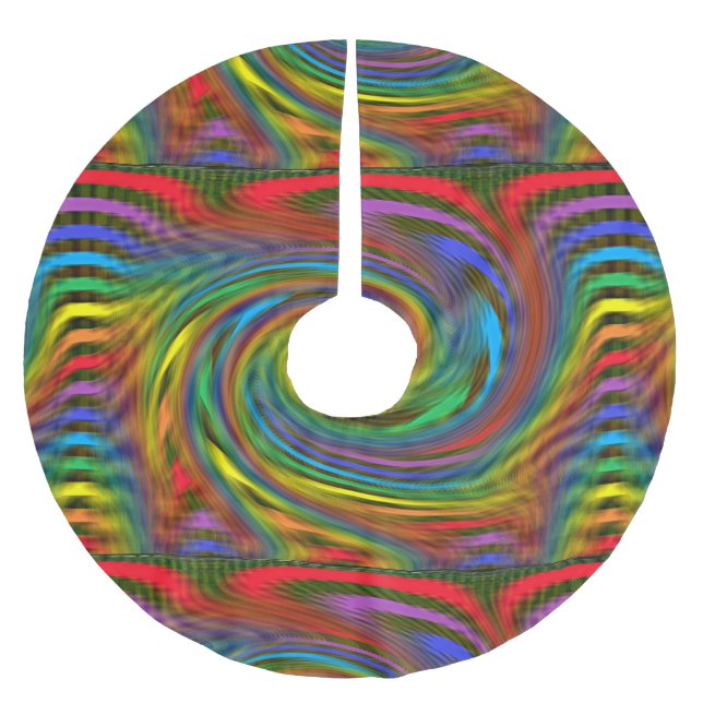 Regnbågsvirvel Julgransmatta Borstad Polyester (Framsidan)