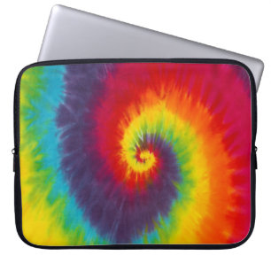 Regnbågsvirvel Tie Dye Groovy Cool Färgrik Laptop Fodral