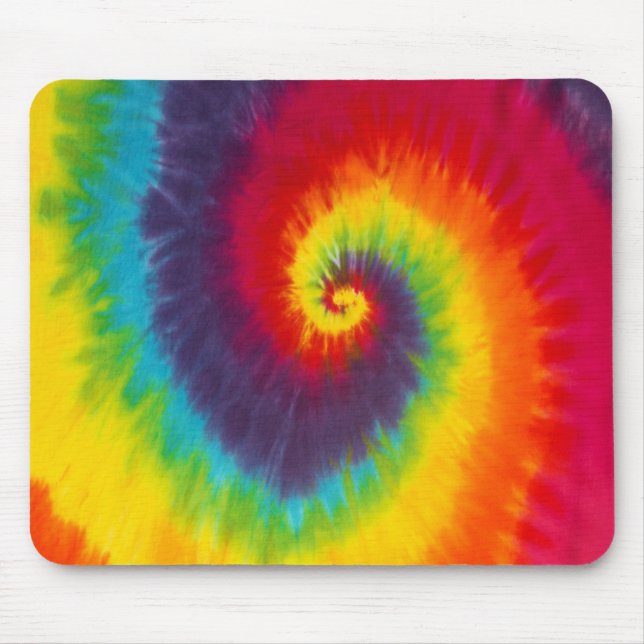 Regnbågsvirvel Tie Dye Groovy Cool Färgrik Musmatta (Framsidan)