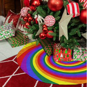 Regnbågsvirvelmönster Julgransmatta Fleece