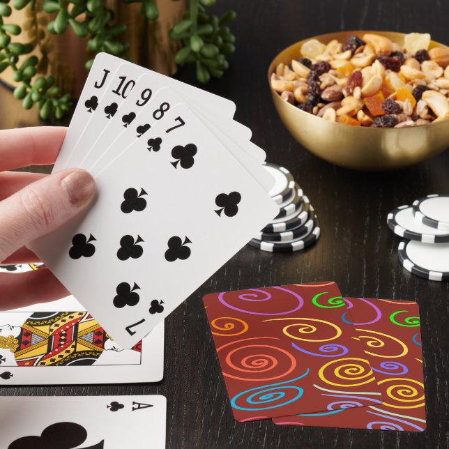 Regnbågsvirvelmönster Poker Kort Casinokort (På plats)