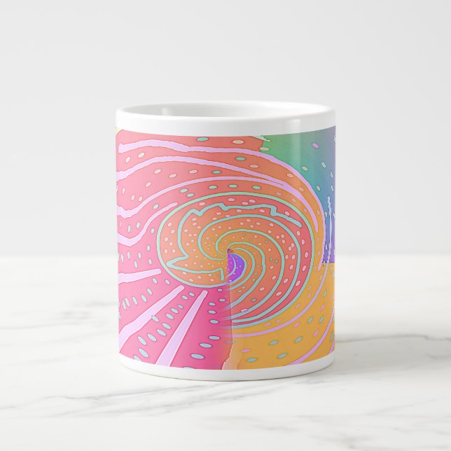 Regnbågsvirvels Snurrning Jumbo Mugg (Framsidan)