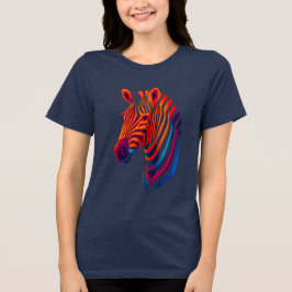 Regnbågszebrahuvud – Surreal neon djur T Shirt