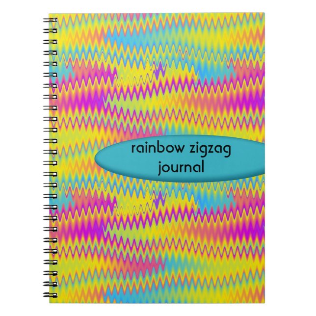 regnbågszigzag anteckningsbok med spiral (Framsidan)