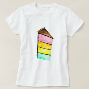 Regnbågtårta Yum vattencolor söt konst T Shirt