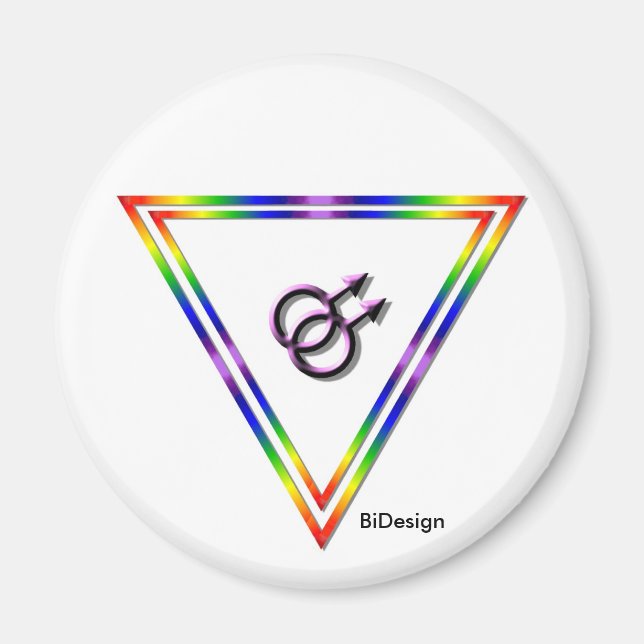 Regnbågtriangel Male/Male Magnet (Framsidan)