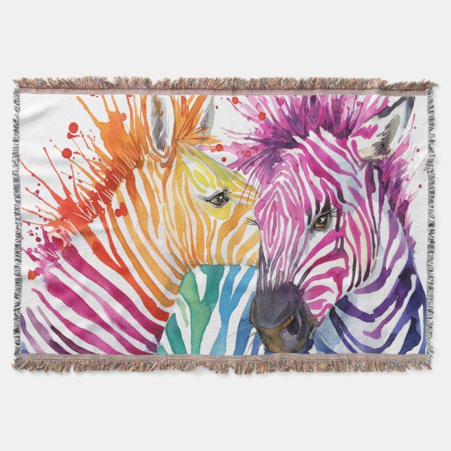 Regnbågzebra, illustration av vattenfärgens vild. filt (Framsidan)