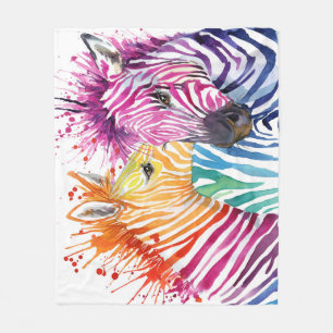 Regnbågzebra, illustration av vattenfärgens vild. fleecefilt