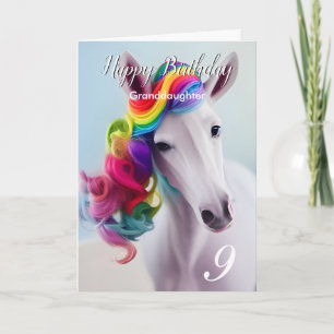 Regnbås Unicorn Grattis på födelsedagen Granddottc Kort