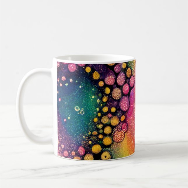 Regnbåsolja och Vatten-Uppätande Mönster Kaffemugg (Vänster)