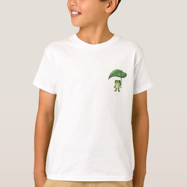 Regnblad Paraply Groda Barn T Shirt (Framsida)