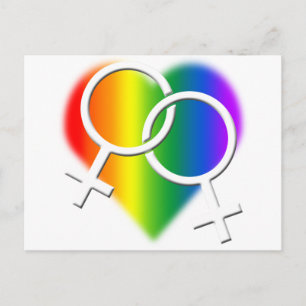 Regnbojkott i Gay pride för kvinnor Kärlek Vykort