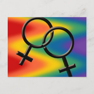 Regnbojkott i Gay pride för kvinnor Kärlek Vykort