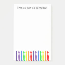 Regnborstar, från konsthandlarens skrivbord post-it block