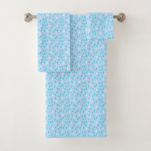 Regndag Blues Raindrops Rain Blue White Mönster