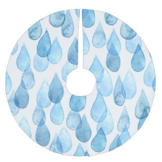 Regndagar: Vintagen Watercolor Mönster Julgransmatta Borstad Polyester