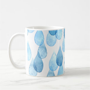 Regndagar: Vintagen Watercolor Mönster Kaffemugg