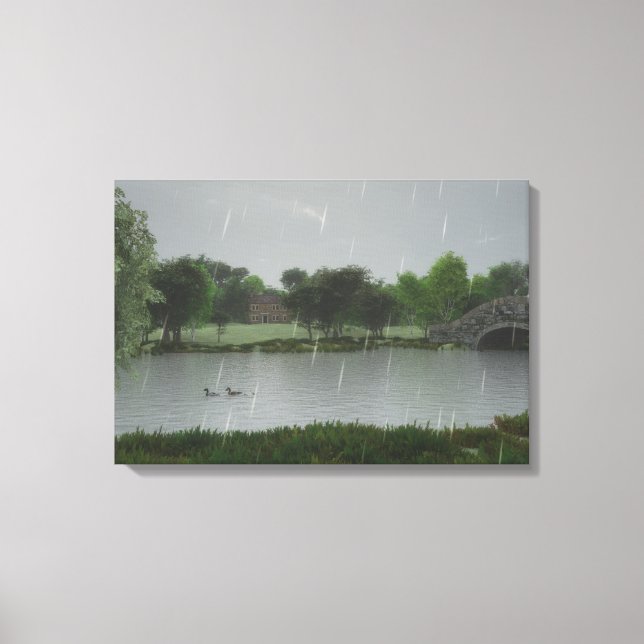 Regndagen på Wrapped Canvas i Sjö (Framsida)