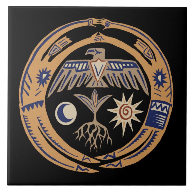 Regndans från sydvästliga stamfolk  kakelplatta (Framsidan)