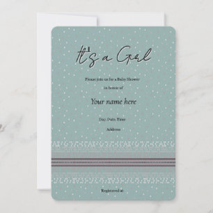 Regndrop Baby Shower inbjudan