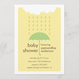 Regndroppar Baby Shower Inbjudan - Könsneutral