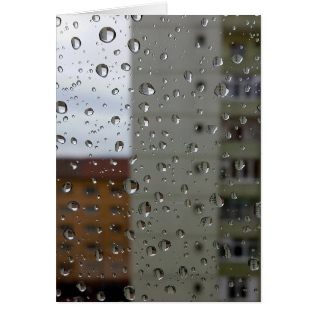 Regndroppar Hälsningskort (Framsidan)