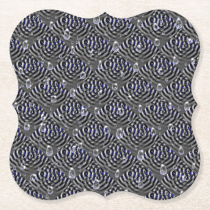 Regndroppar på blå grått Metall Underlägg Papper