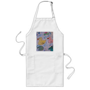 Regndroppar på Ducklings Apron Långt Förkläde