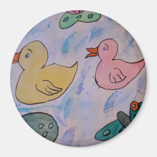 Regndroppar på Ducklings Magnet