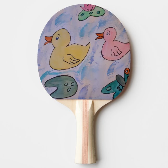 Regndroppar på fingrar pingisracket (Framsidan)