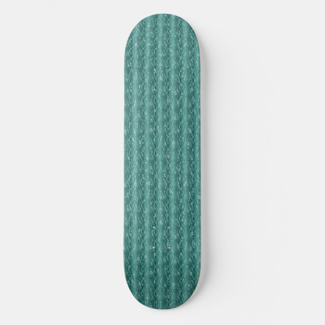 Regndroppar på grönt Metall Mini Skateboard Bräda 18,5 Cm (Framsida)