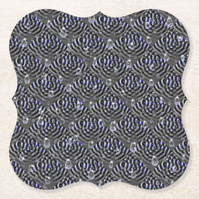 Regndroppar på metall underlägg papper (Framsida)