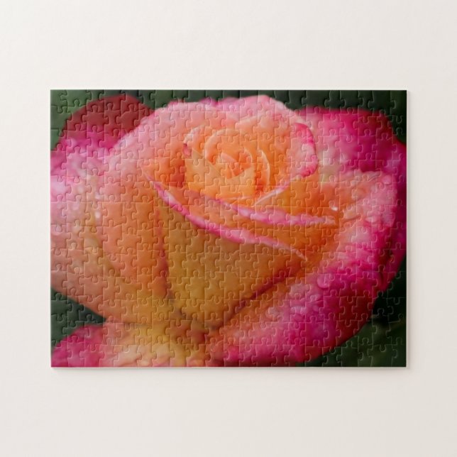 Regndroppar på Ro 11 x 14 hårda Pussel (Horisontell)