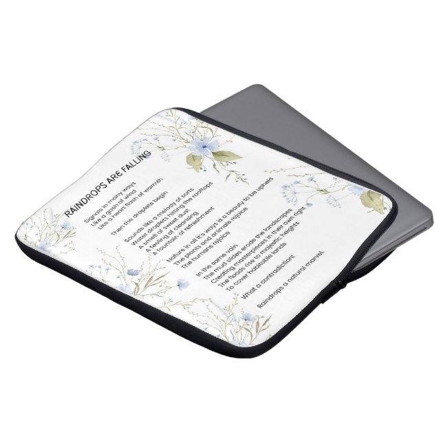 Regndroppar sjunker dikt poesi laptop fodral (Framsida topp)